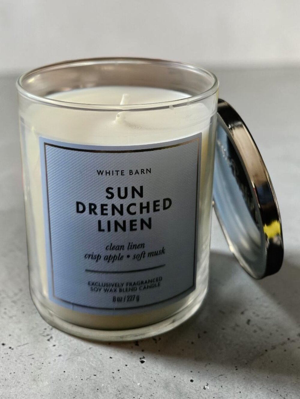 White Barn Sun-Drenched Linen Single Wick Candle 8 oz ~ NWT
